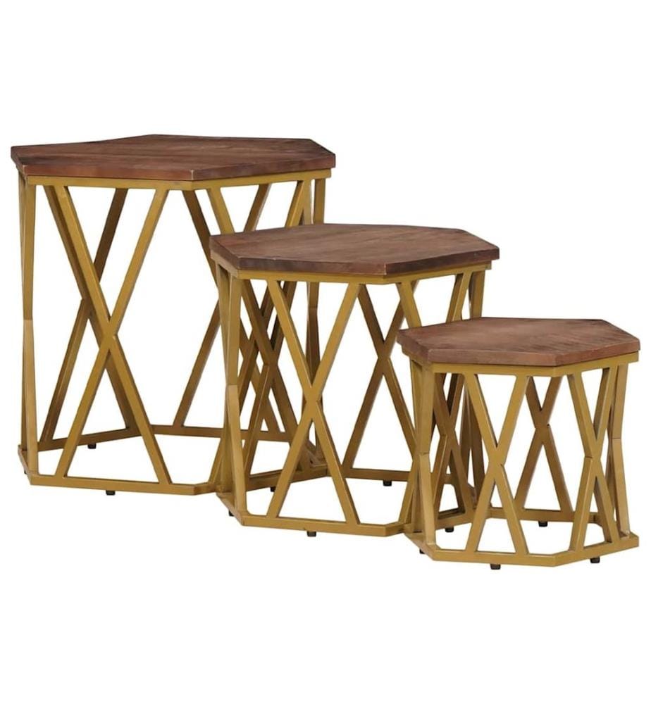 Couchtische Braun 55 x 55 x 50 cm Massivholz Mango