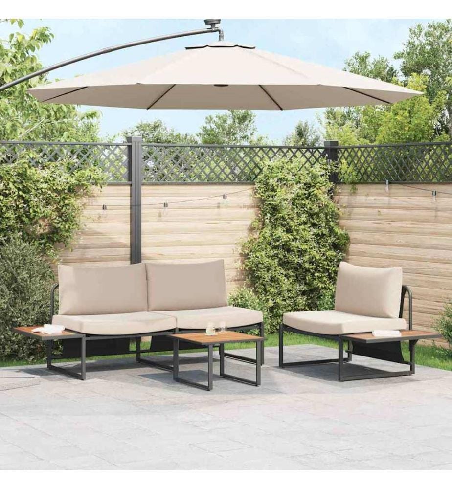 Table basse Noir et Marron 55 x 55 x 35 cm