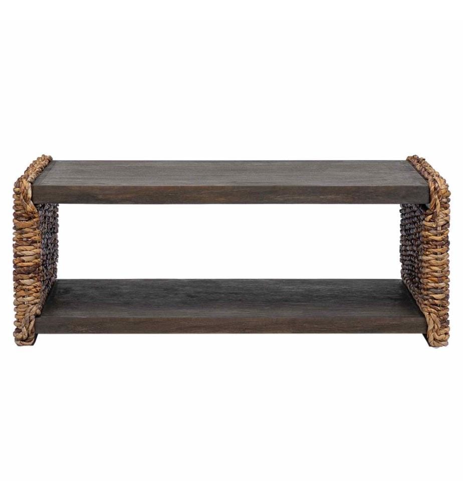 Couchtisch Natur 90 x 45 x 35 cm Massives Mahagoni Holz