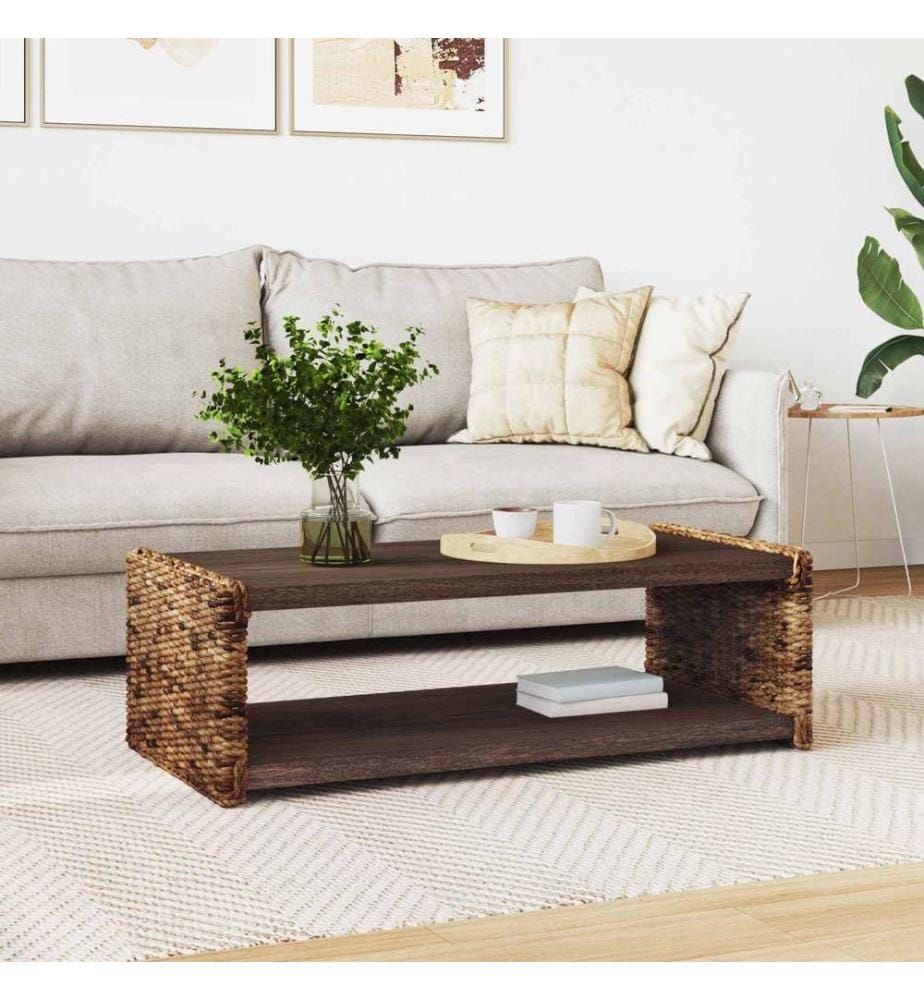 Couchtisch Natur 110 x 55 x 35 cm Massives Mahagoni Holz