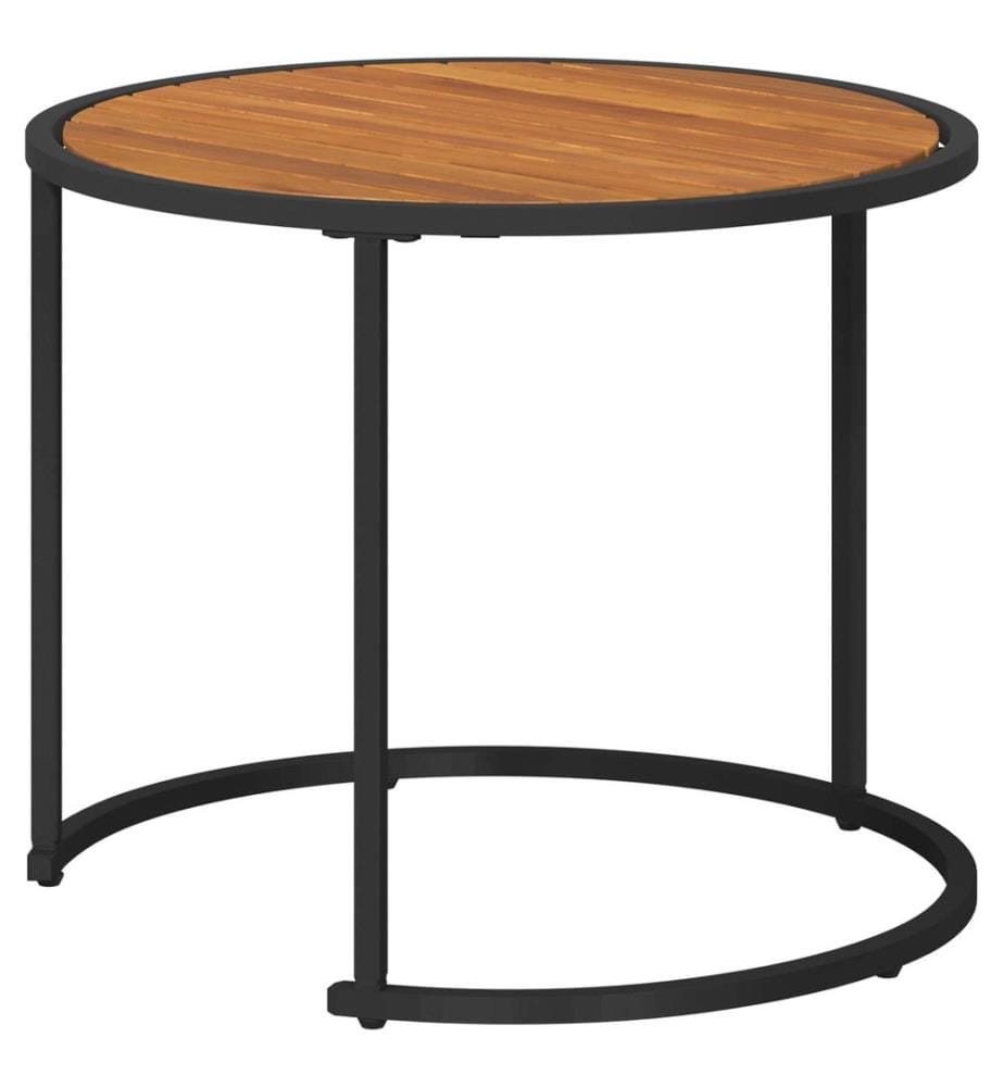 Kaffeetisch Set 2 pcs Natürlich und Schwarz 55 x 55 x 45 cm