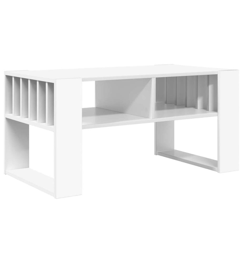 Table basse Blanc 92 x 49,5 x 45 cm Bois d'ingénierie