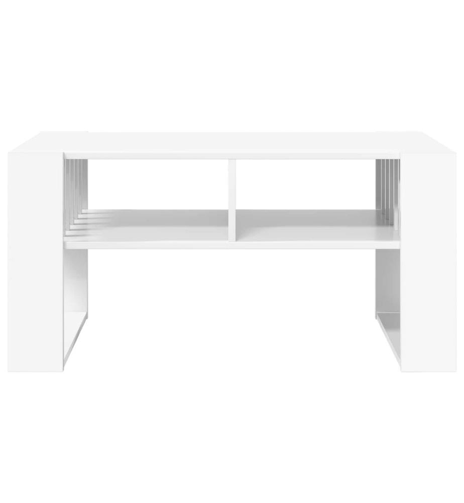 Table basse Blanc 92 x 49,5 x 45 cm Bois d'ingénierie