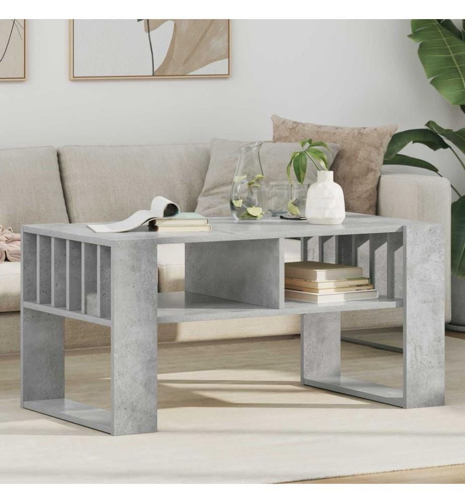 Couchtisch Beton Grau 92 x 49,5 x 45 cm Holzwerkstoff
