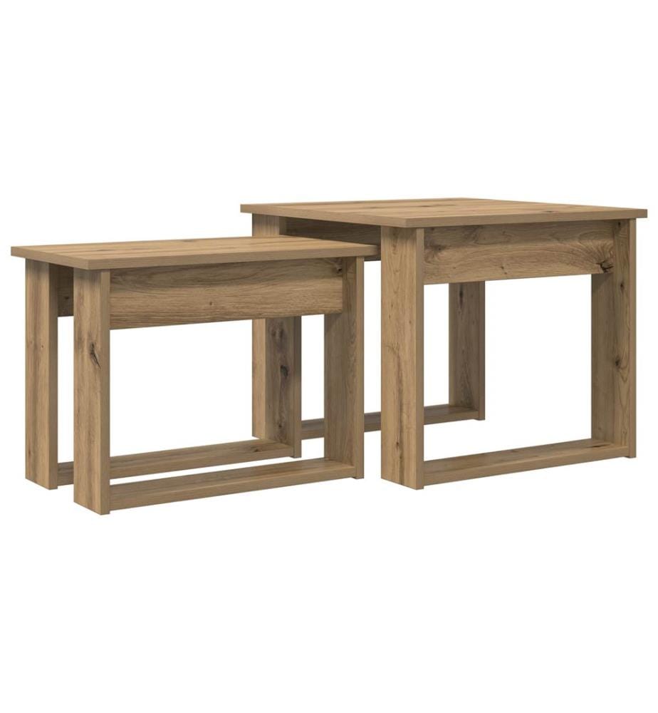 Kaffeetisch Set 2 pcs Artisan-Eiche Holzwerkstoff