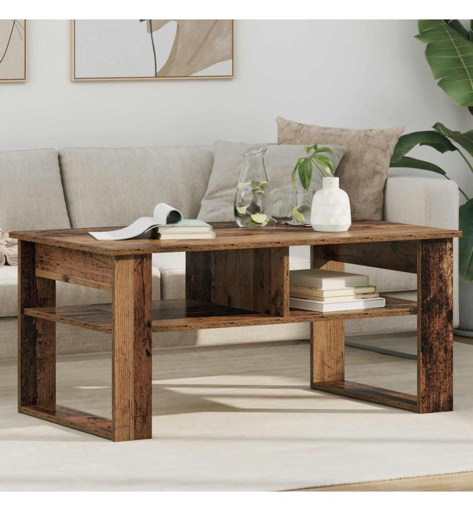 Couchtisch mit Speicher Altholz 96 x 54 x 44 cm Holzwerkstoff