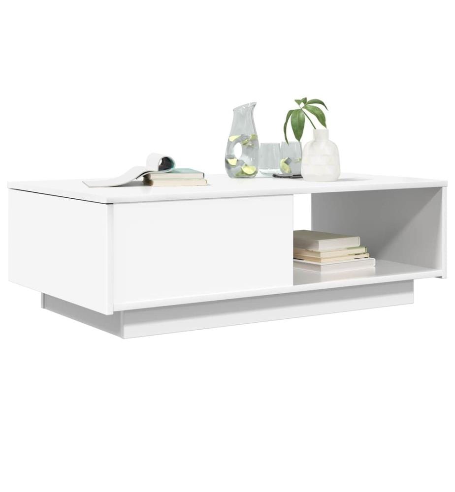 Couchtisch mit Schubladen Weiss 95 x 55 x 31 cm Holzwerkstoff