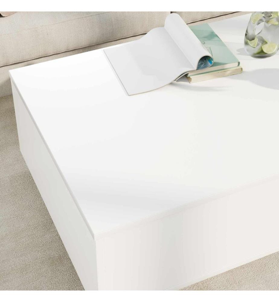 Couchtisch mit Schubladen Weiss 95 x 55 x 31 cm Holzwerkstoff