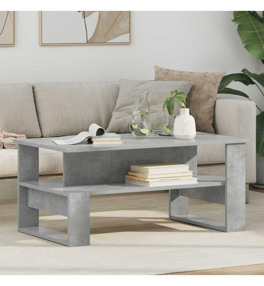 Table basse Gris béton 90 x 50 x 40 cm Bois d'ingénierie