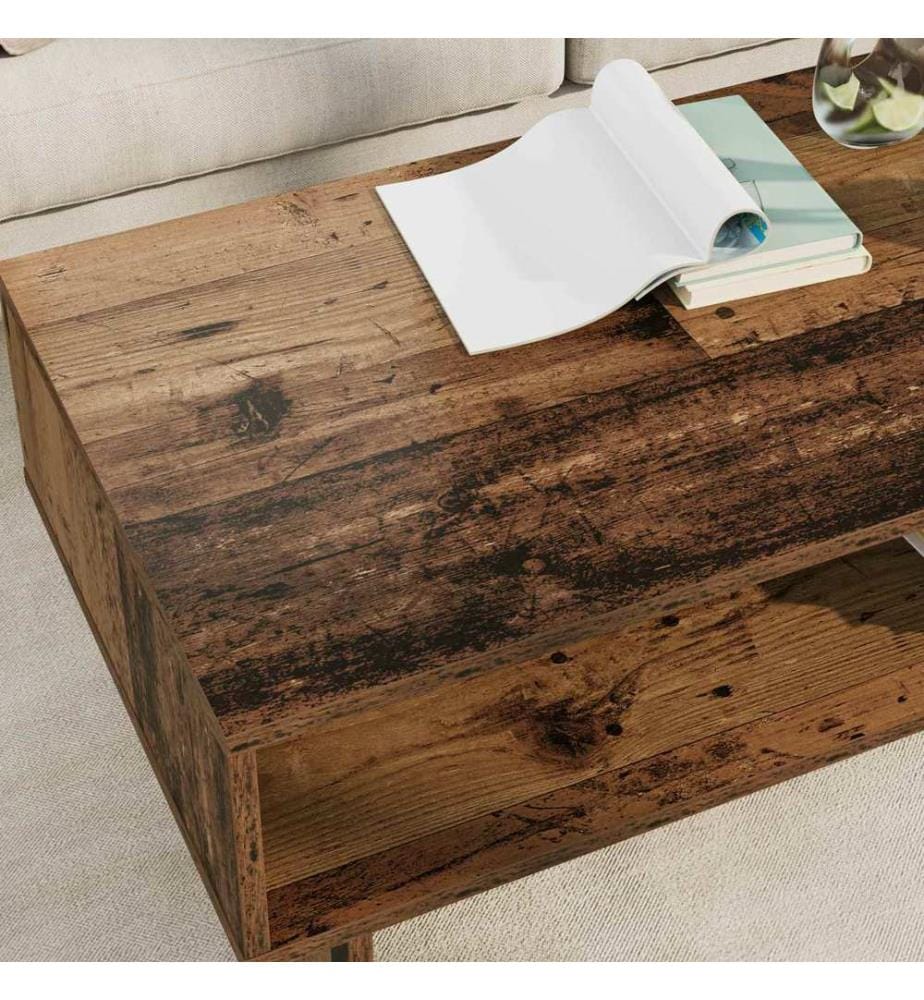 Table basse Bois ancien 100 x 46 x 35 cm Bois d'ingénierie