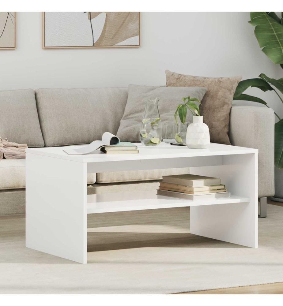 Couchtisch Weiss 80 x 50 x 40 cm Holzwerkstoff