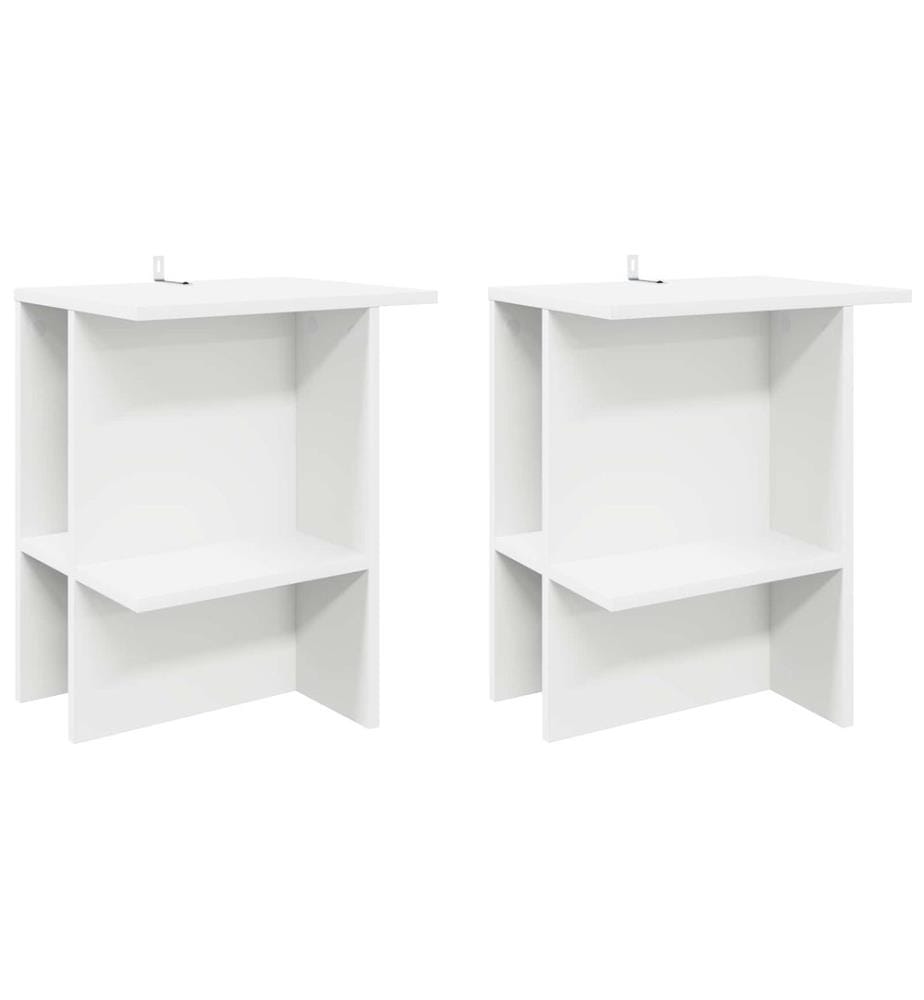 Couchtisch 2 pcs Weiss 40 x 30 x 49 cm Holzwerkstoff