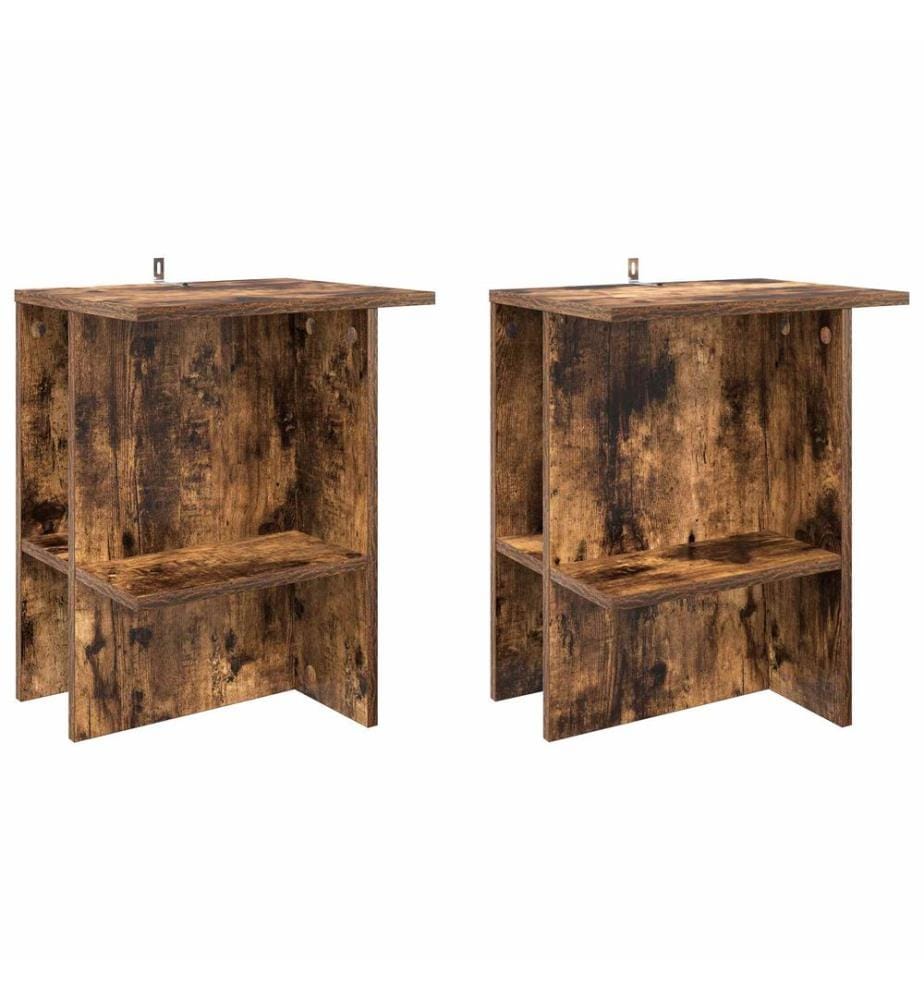 Couchtisch 2 pcs Geräucherte Eiche 40 x 30 x 49 cm