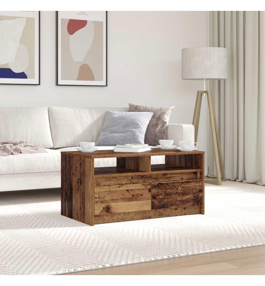 Table basse Bois ancien 90 x 50 x 45 cm Bois d'ingénierie