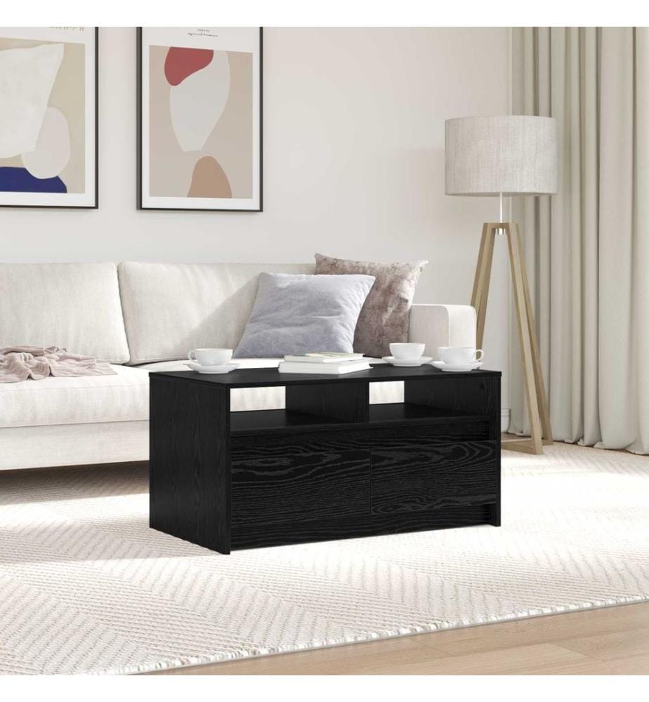 Couchtisch Schwarz Eichen-Optik 90 x 50 x 45 cm Holzwerkstoff