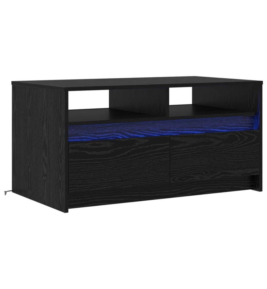 Couchtisch Schwarz Eichen-Optik 90 x 50 x 45 cm Holzwerkstoff