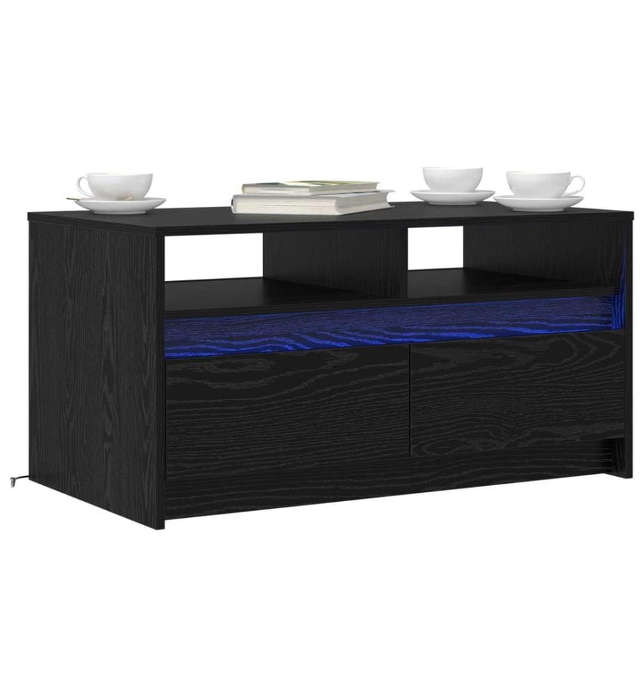 Couchtisch Schwarz Eichen-Optik 90 x 50 x 45 cm Holzwerkstoff