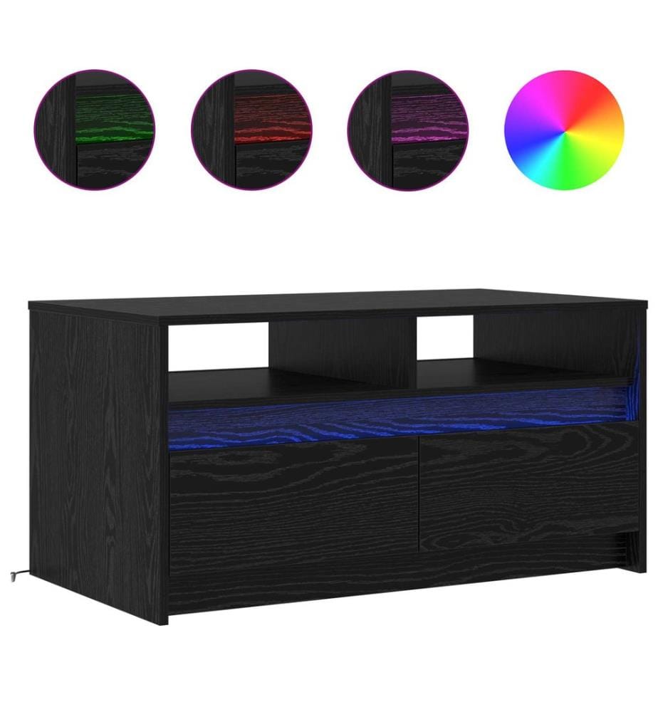 Couchtisch Schwarz Eichen-Optik 90 x 50 x 45 cm Holzwerkstoff