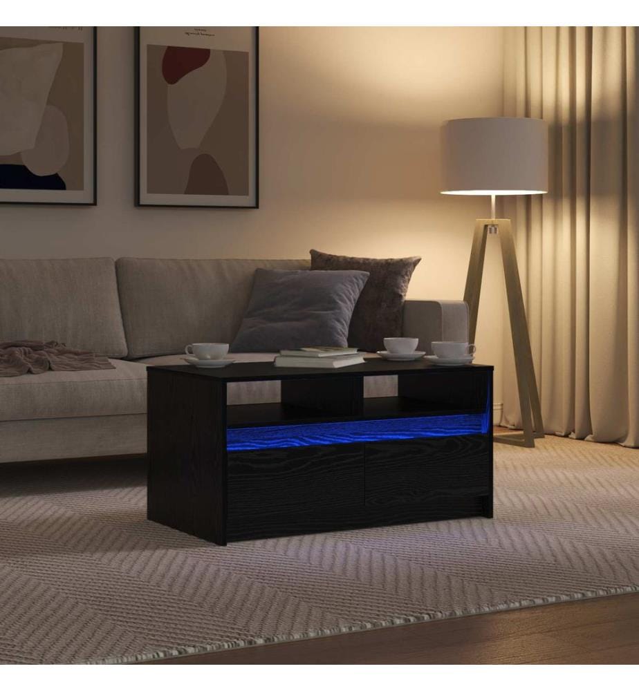 Couchtisch Schwarz Eichen-Optik 90 x 50 x 45 cm Holzwerkstoff