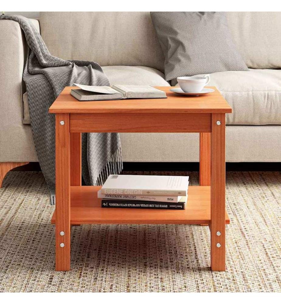 Couchtisch Wachsbraun 50 x 50 x 45 cm Massivholz Kiefer