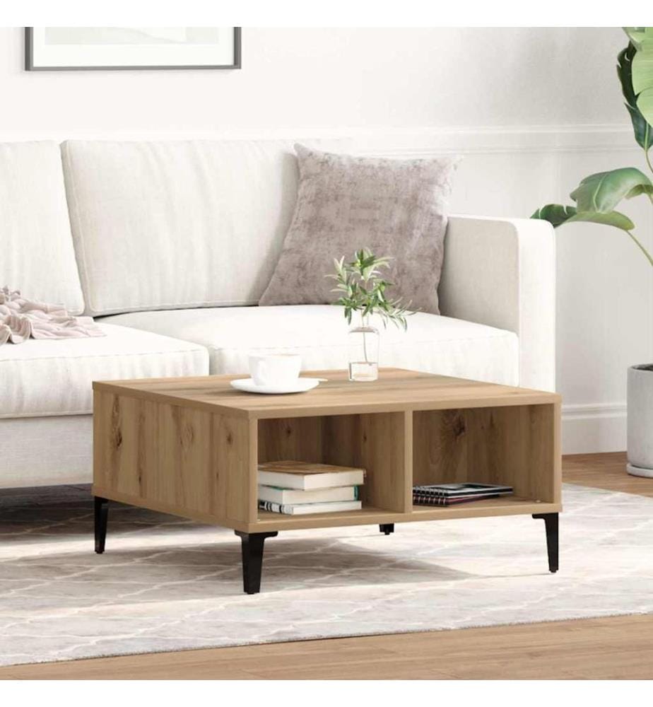 Table basse Chêne artisanal 60 x 60 x 30 cm