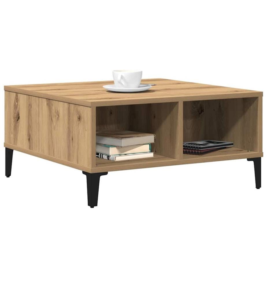Table basse Chêne artisanal 60 x 60 x 30 cm