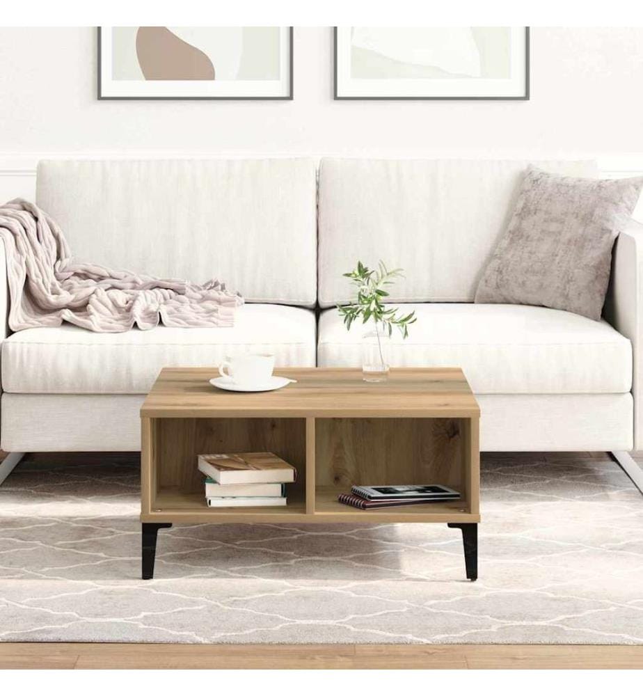 Table basse Chêne artisanal 60 x 60 x 30 cm