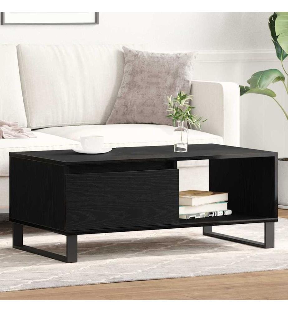 Couchtisch Schwarz Eichen-Optik 90 x 50 x 36,5 cm Holzwerkstoff