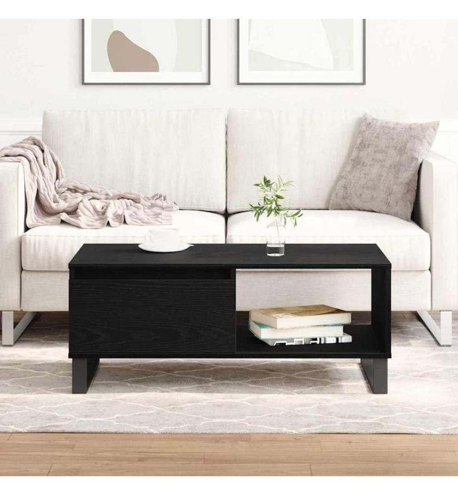 Couchtisch Schwarz Eichen-Optik 90 x 50 x 36,5 cm Holzwerkstoff
