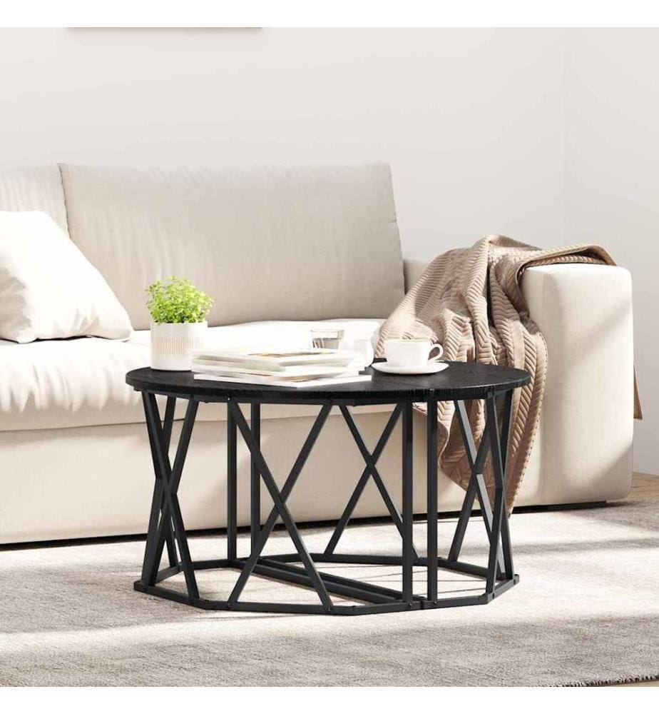 Couchtisch Schwarz Eichen-Optik 80 x 80 x 42 cm