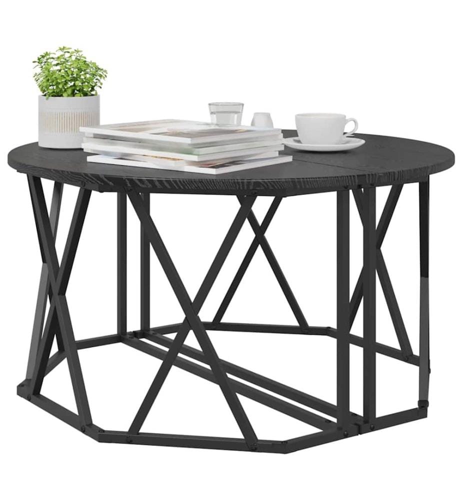 Couchtisch Schwarz Eichen-Optik 80 x 80 x 42 cm