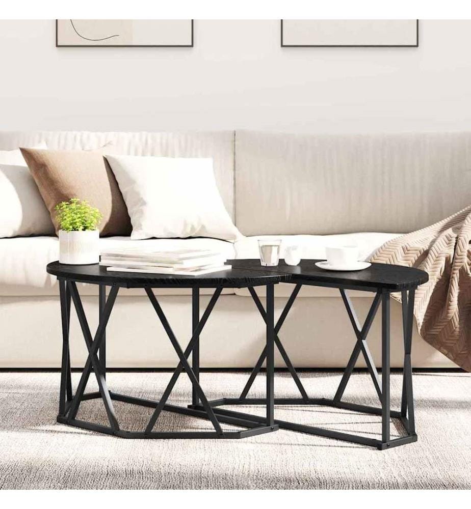 Couchtisch Schwarz Eichen-Optik 80 x 80 x 42 cm