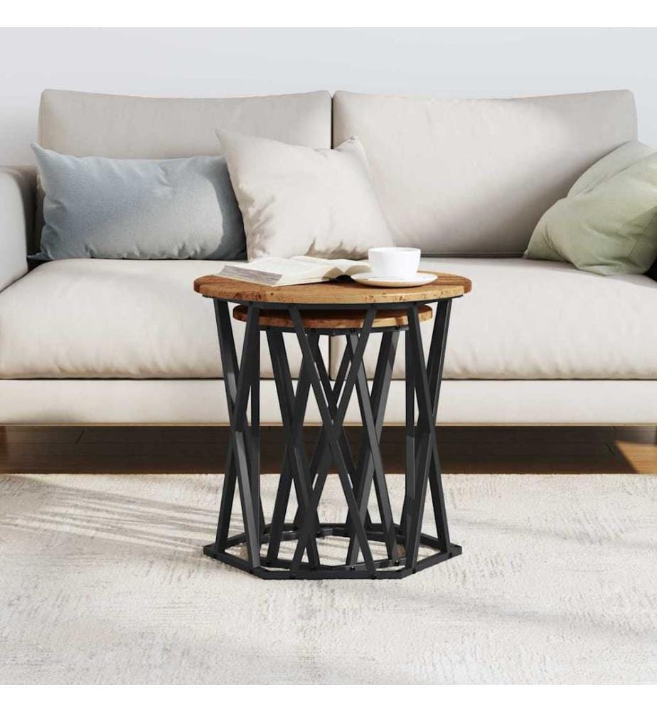 Couchtisch 2 pcs Altholz Ingenieure Holz und Stahl