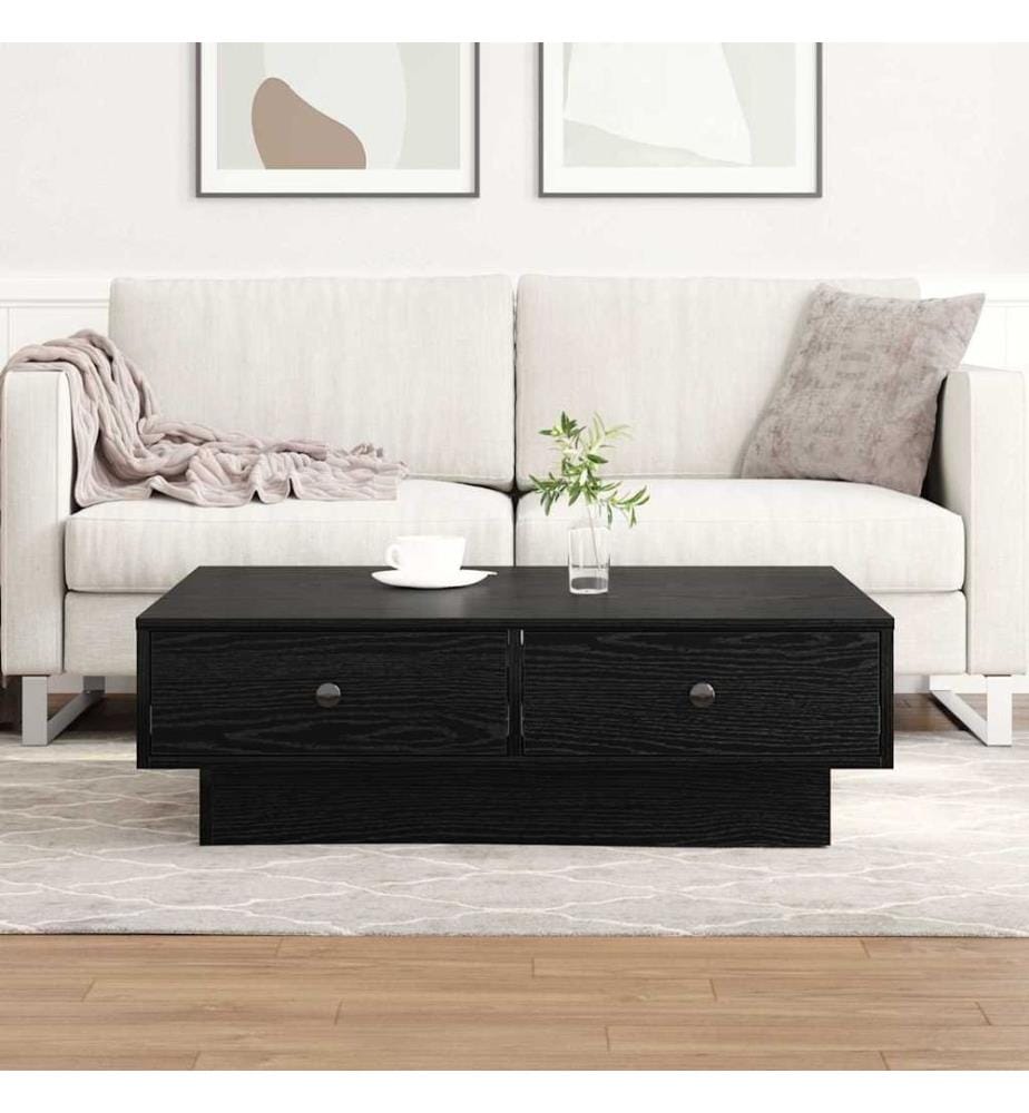 Couchtisch Schwarz Eichen-Optik 90 x 90 x 28 cm Holzwerkstoff