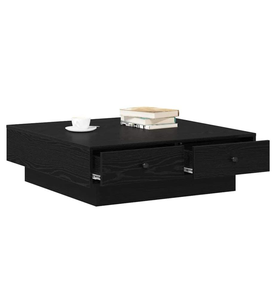 Couchtisch Schwarz Eichen-Optik 90 x 90 x 28 cm Holzwerkstoff