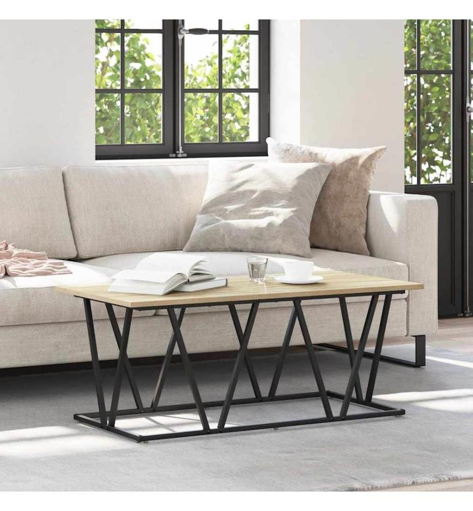 Couchtisch Sonoma-Eiche 100 x 50 x 40 cm Sperrholz und Metall