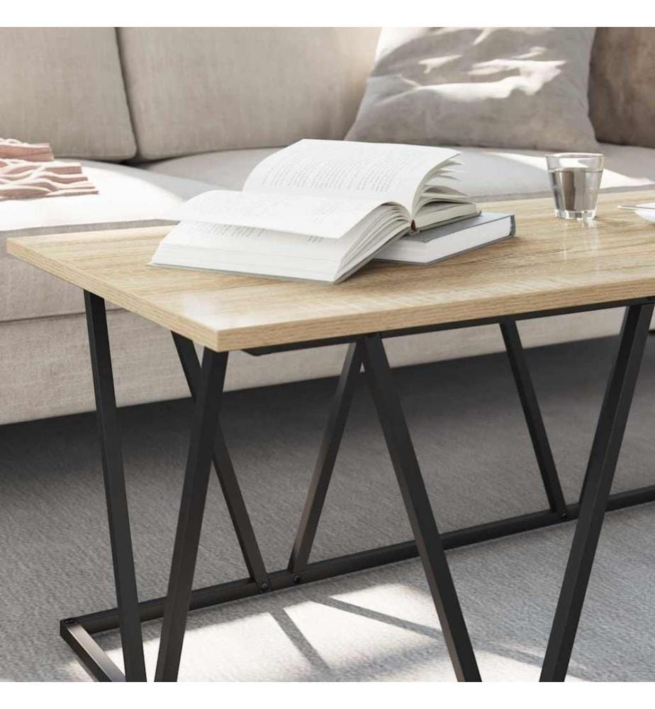 Couchtisch Sonoma-Eiche 100 x 50 x 40 cm Sperrholz und Metall
