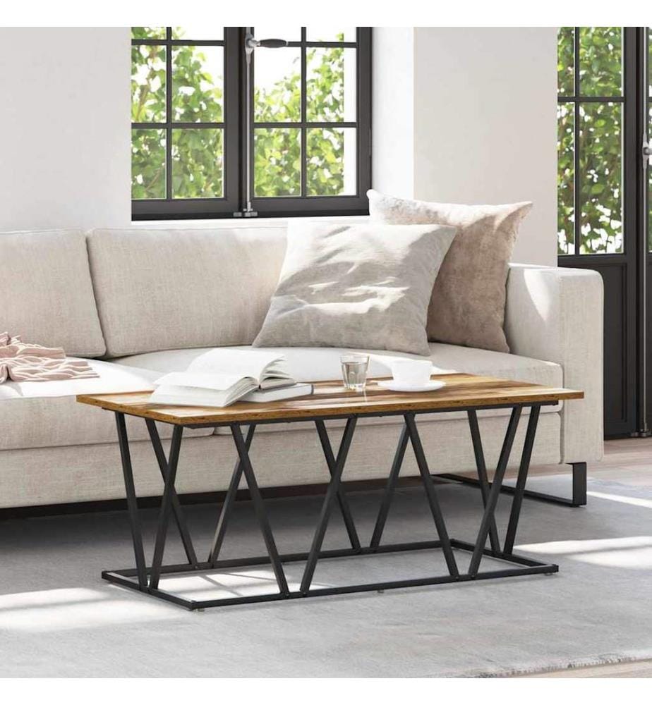 Couchtisch Altholz 100 x 50 x 40 cm Sperrholz und Metall
