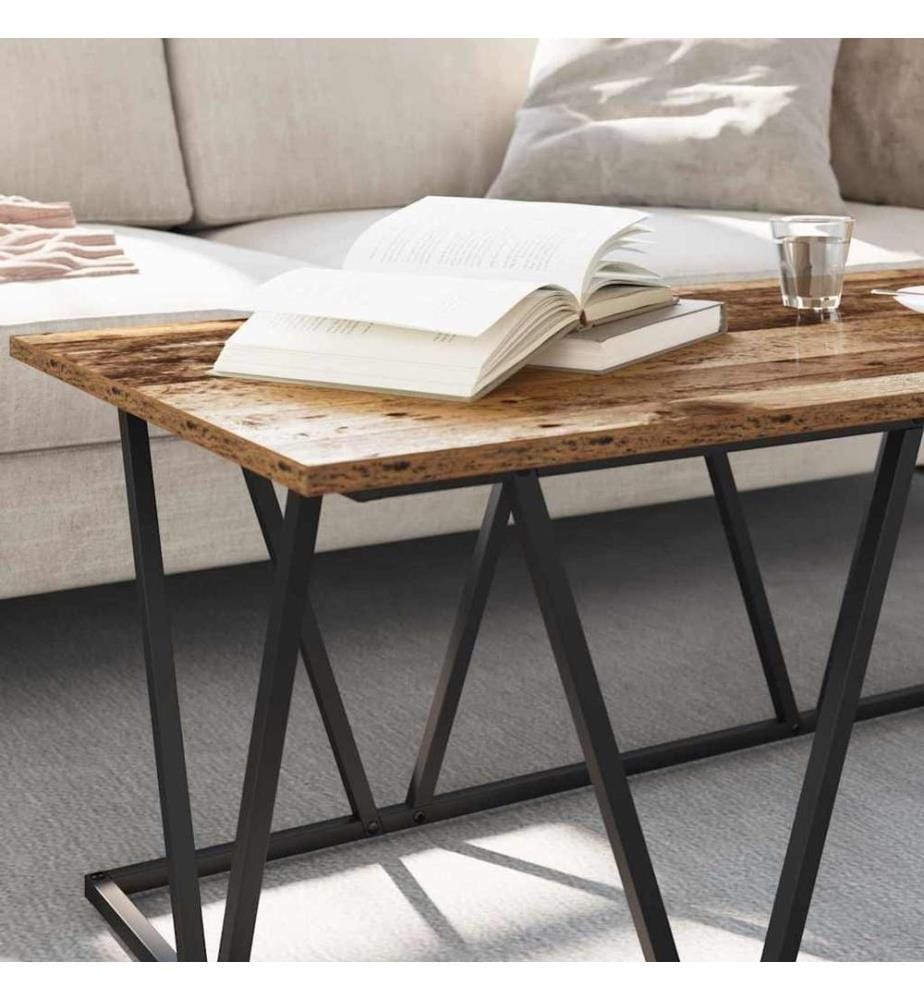 Couchtisch Altholz 100 x 50 x 40 cm Sperrholz und Metall