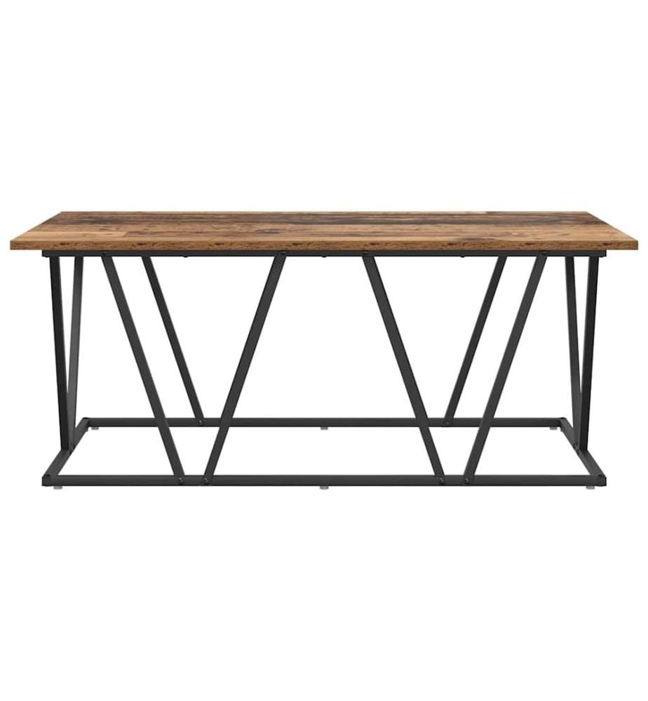 Couchtisch Altholz 100 x 50 x 40 cm Sperrholz und Metall