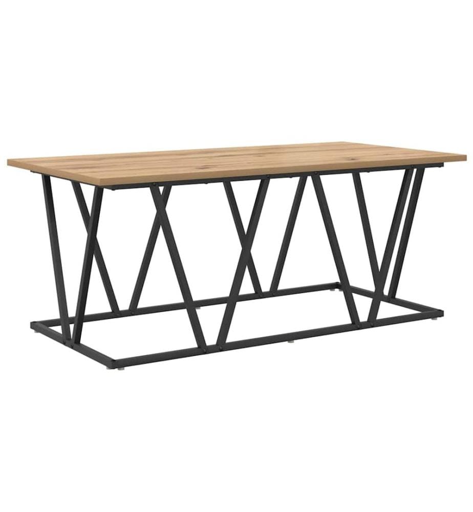 Couchtisch Artisan-Eiche 100 x 50 x 40 cm Sperrholz und Metall