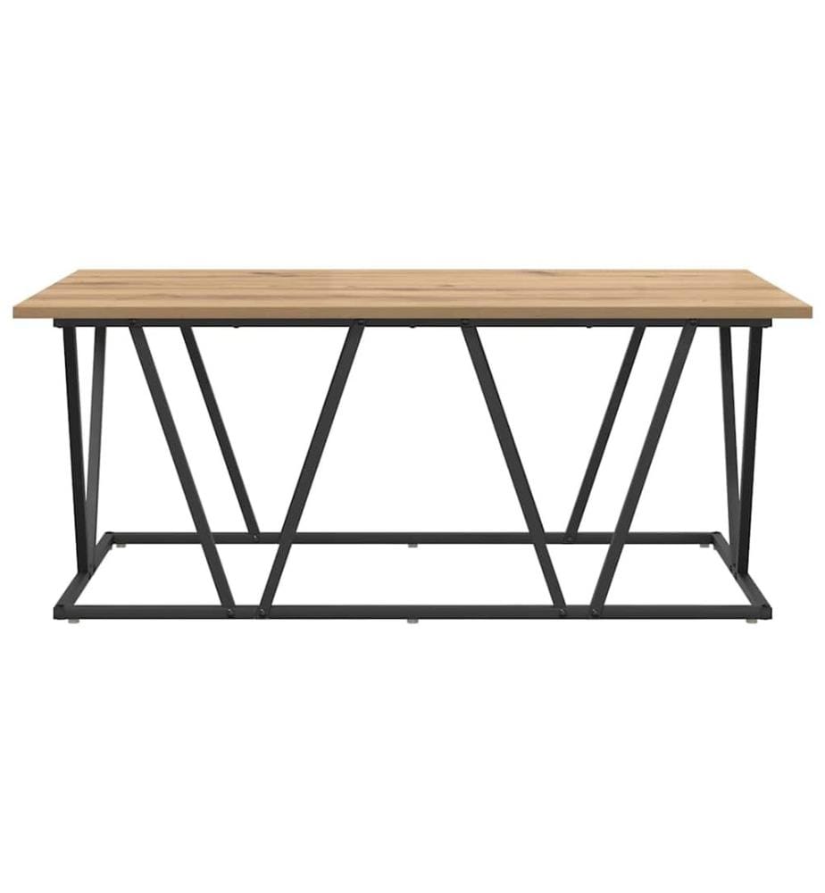 Couchtisch Artisan-Eiche 100 x 50 x 40 cm Sperrholz und Metall