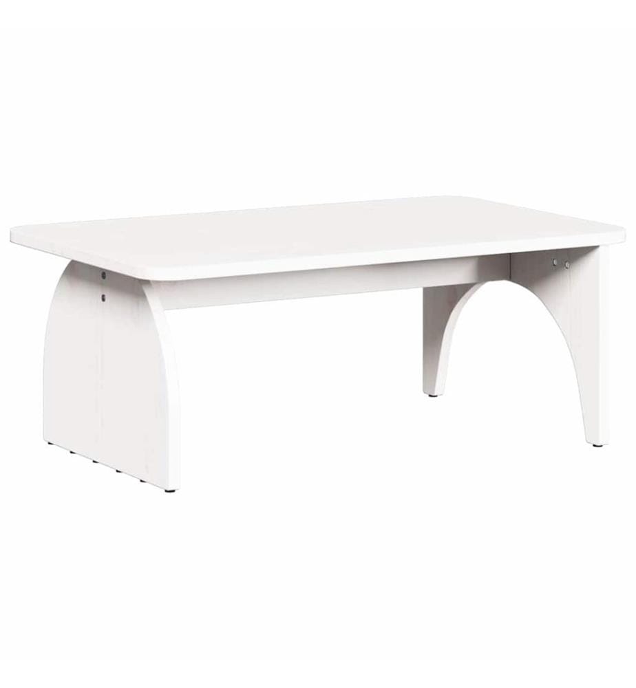 Couchtisch Weiss 80 x 50 x 31 cm Massivholz Kiefer