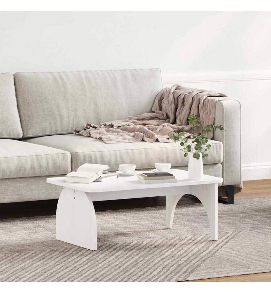 Couchtisch Weiss 80 x 50 x 31 cm Massivholz Kiefer