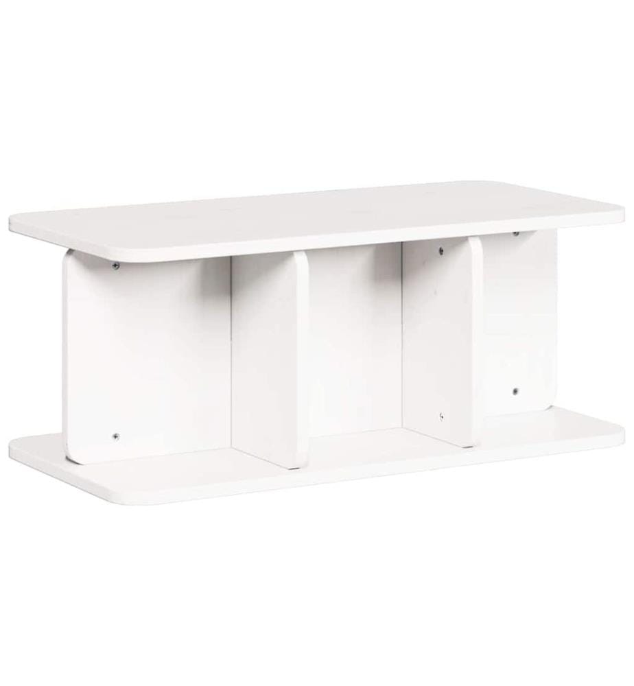 Couchtisch Weiss 80 x 39,5 x 33,5 cm Massivholz Kiefer