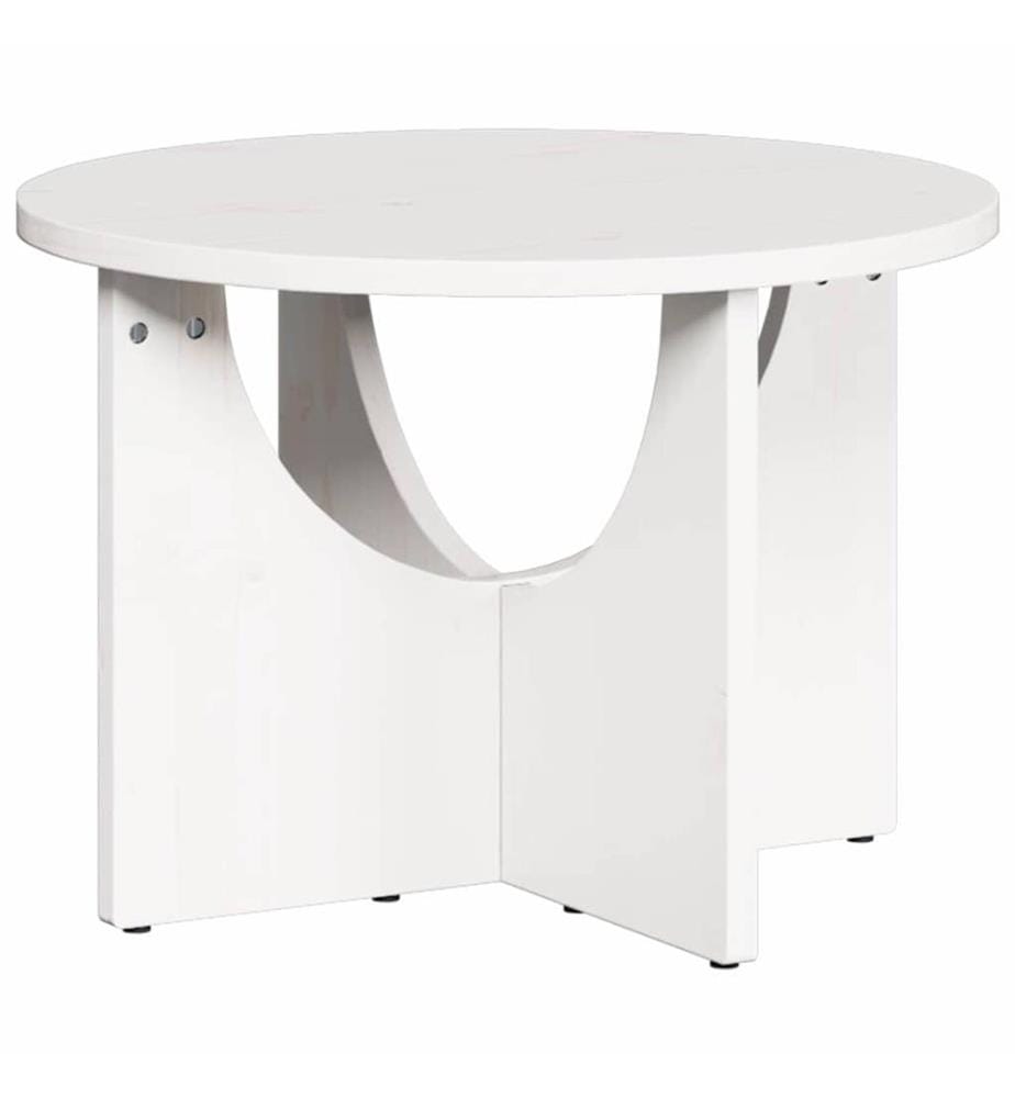 Couchtisch Weiss 50 x 50 x 35 cm Massivholz Kiefer