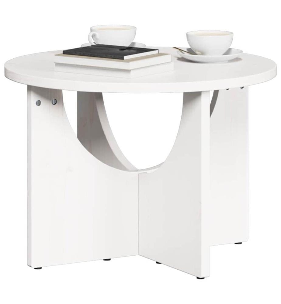 Couchtisch Weiss 50 x 50 x 35 cm Massivholz Kiefer