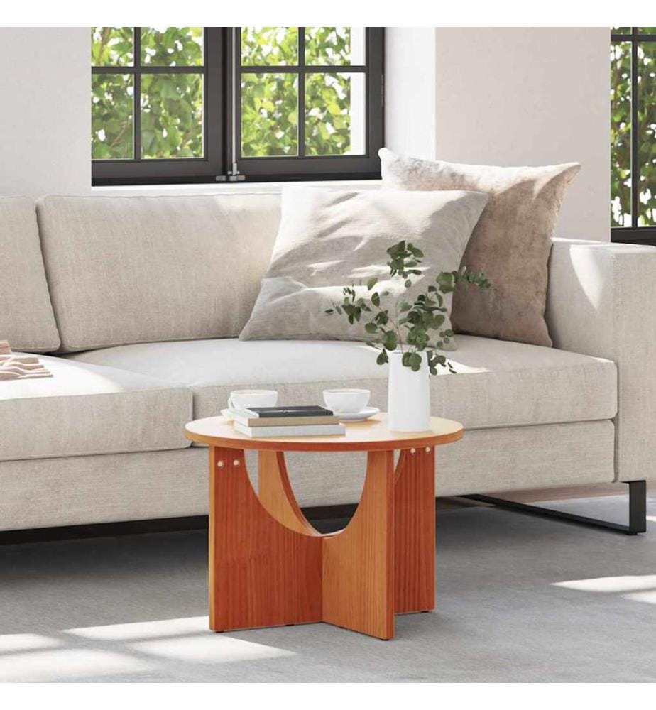 Couchtisch Wachsbraun 50 x 50 x 35 cm Massivholz Kiefer