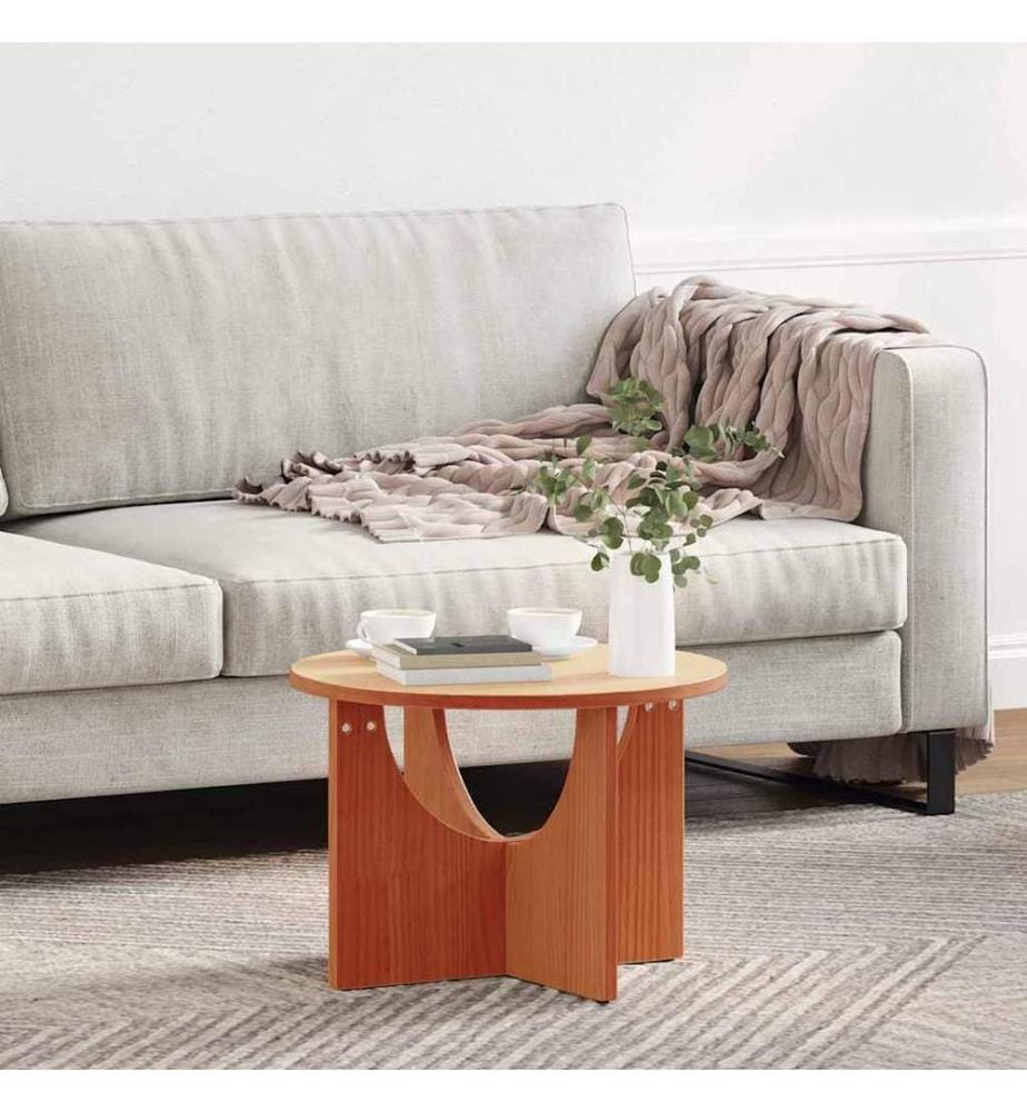 Couchtisch Wachsbraun 50 x 50 x 35 cm Massivholz Kiefer