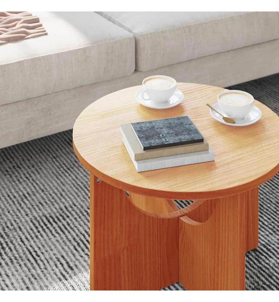 Couchtisch Wachsbraun 50 x 50 x 35 cm Massivholz Kiefer